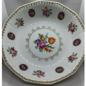Vintage Erphila Germany 9 Inch Floral Serving Bowl
